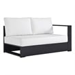 Maklaine Contemporary Modular Right-Facing Loveseat in Gray White