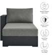 Maklaine Contemporary Modular Left-Facing Chaise Lounge in Gray Charcoal