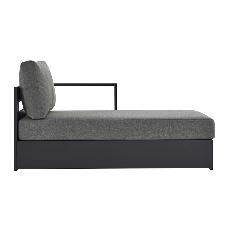 Maklaine Modular Right-Facing Chaise Lounge in Gray Charcoal