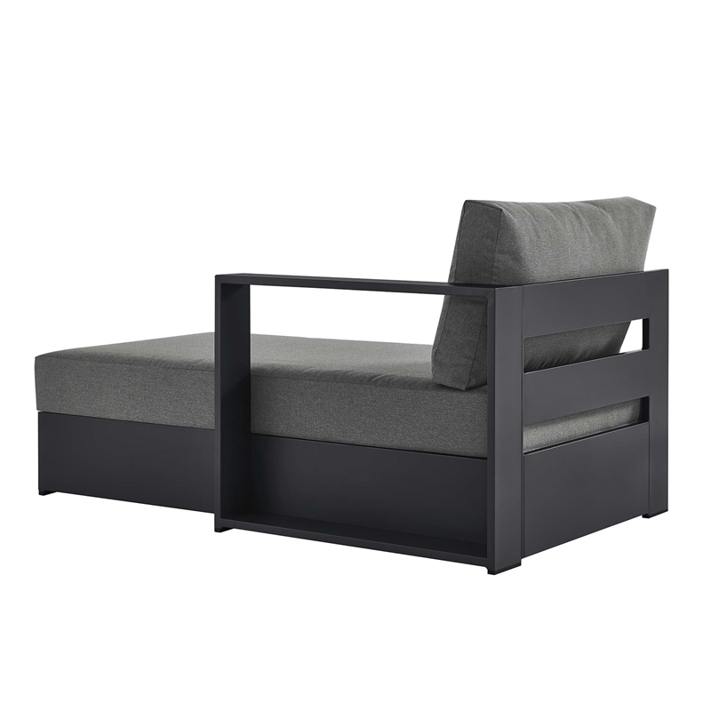 Maklaine Modular Right-Facing Chaise Lounge in Gray Charcoal