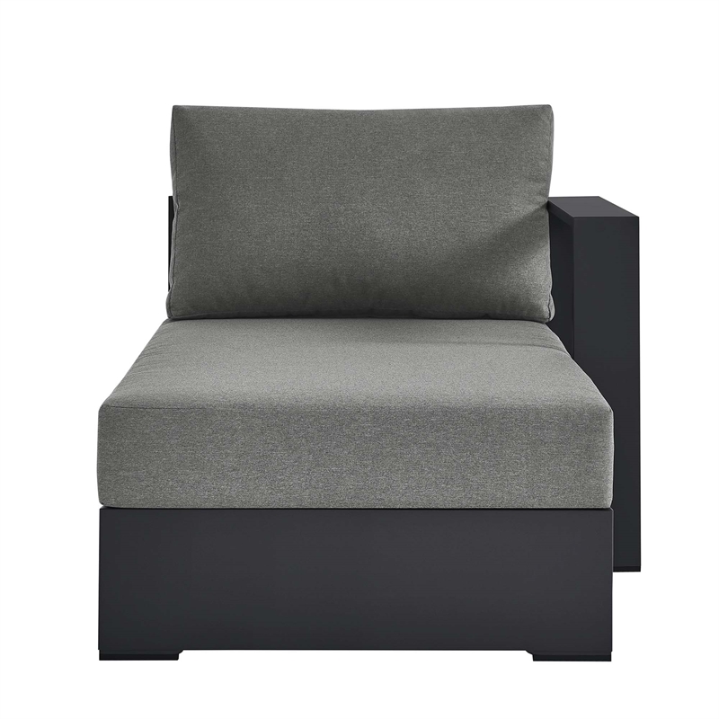 Maklaine Modular Right-Facing Chaise Lounge in Gray Charcoal
