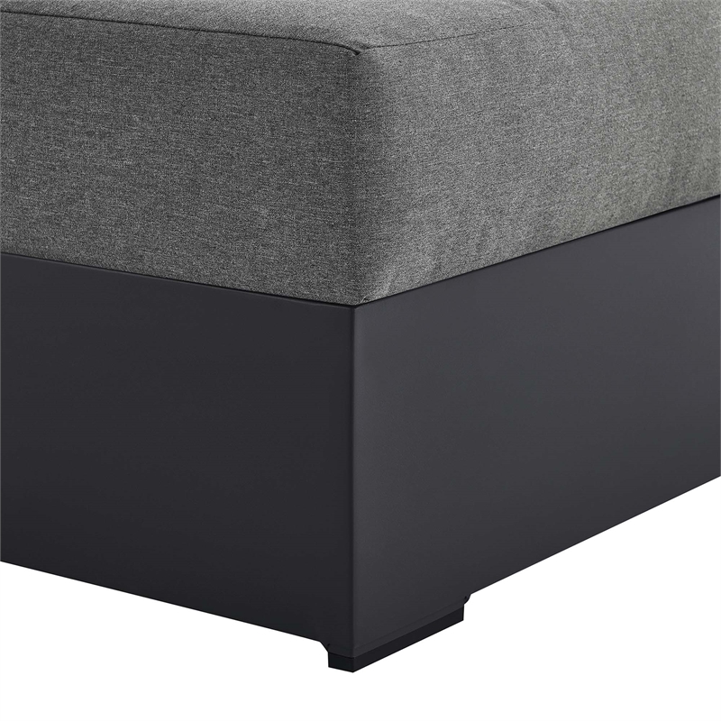 Maklaine Modular Right-Facing Chaise Lounge in Gray Charcoal