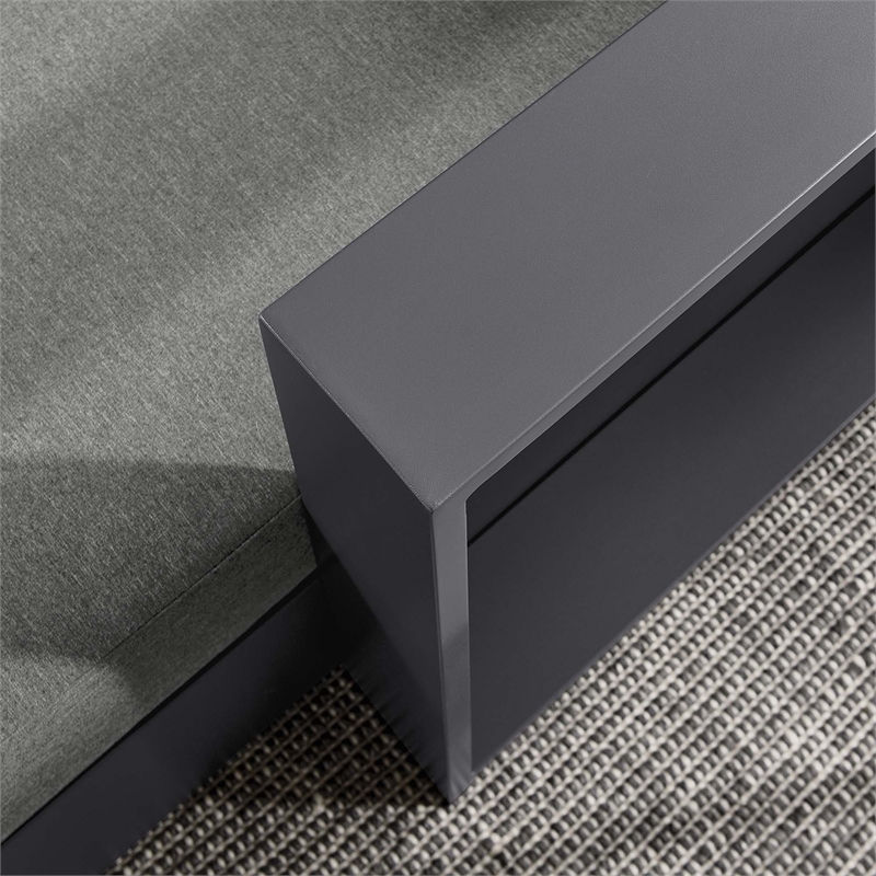 Maklaine Modular Right-Facing Chaise Lounge in Gray Charcoal