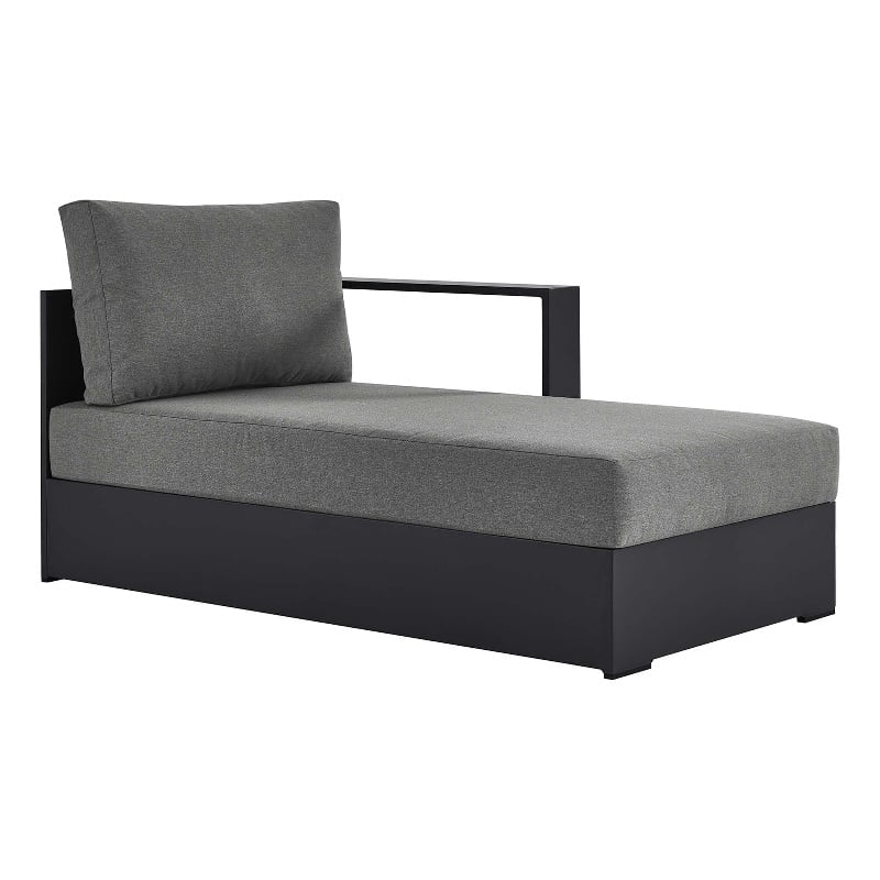 Maklaine Modular Right-Facing Chaise Lounge in Gray Charcoal