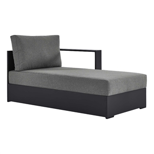 Maklaine Modular Right-Facing Chaise Lounge in Gray Charcoal