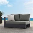 Maklaine Contemporary Modular Left-Facing Loveseat in Gray Charcoal