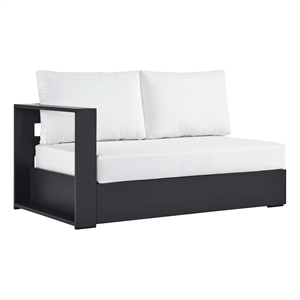 Maklaine Contemporary Modular Left-Facing Loveseat in Gray White