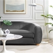 Maklaine Contemporary Performance Velvet Sofa in Charcoal/Natural