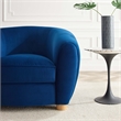 Maklaine Contemporary Performance Velvet Armchair in Navy/Natural