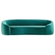 Maklaine Contemporary Performance Velvet & Foam Sofa in Teal Blue