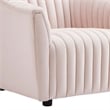 Maklaine Contemporary Performance Velvet Tufted Armchair in Pink