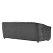 Maklaine Modern Performance Velvet Channel Tufted Sofa in Charcoal