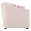 Maklaine Modern Performance Velvet Channel Tufted Sofa in Pink