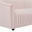 Maklaine Modern Performance Velvet Channel Tufted Sofa in Pink