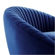 Maklaine Upholstered Performance Velvet Swivel Chair in Gold/Navy