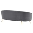 Maklaine Modern Performance Velvet Upholstered Sofa in Gray/Gold