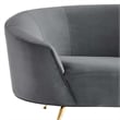 Maklaine Modern Performance Velvet Upholstered Sofa in Gray/Gold