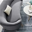 Maklaine Modern Performance Velvet Upholstered Sofa in Gray/Gold