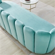 Maklaine Modern Tufted Performance Velvet Sofa in Mint Blue/Gold