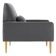 Maklaine Modern Performance Velvet Armchair in Charcoal/Gold