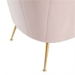 Maklaine Modern Channel Tufted Performance Velvet Armchair in Pink