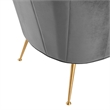 Maklaine Modern Channel Tufted Performance Velvet Armchair in Gray