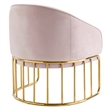 Maklaine Contemporary Performance Velvet Armchair in Pink/Gold