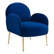 Maklaine Contemporary Performance Velvet Armchair in Navy Blue