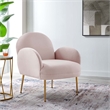 Maklaine Contemporary Performance Velvet Armchair in Pink/Gold