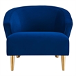 Maklaine Contemporary Performance Velvet Armchair in Navy Blue
