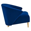 Maklaine Contemporary Performance Velvet Armchair in Navy Blue