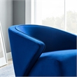 Maklaine Contemporary Performance Velvet Armchair in Navy Blue