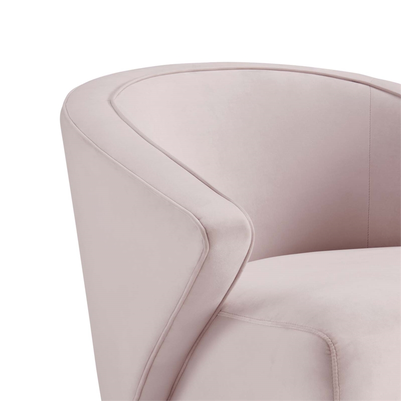 Maklaine Contemporary Performance Velvet Armchair in Pink/Gold