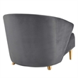 Maklaine Contemporary Performance Velvet Armchair in Gray/Gold