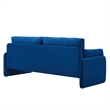 Maklaine Contemporary Performance Velvet & Foam Sofa in Navy Blue