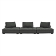 Maklaine Contemporary 3-Piece Tufted Fabric Sofa in Gray Finish