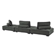 Maklaine Contemporary 3-Piece Tufted Fabric Sofa in Gray Finish
