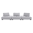 Maklaine Contemporary 3-Piece Tufted Fabric Sofa in Light Gray