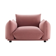 Maklaine Modern Performance Velvet Armchair in Dusty Rose Pink