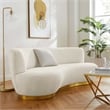 Maklaine Modern Boucle Fabric Upholstered Sofa in Ivory/Gold