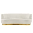 Maklaine Modern Boucle Fabric Upholstered Sofa in Ivory/Gold