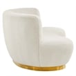 Maklaine Modern Boucle Fabric Upholstered Sofa in Ivory/Gold