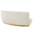 Maklaine Modern Boucle Fabric Upholstered Sofa in Ivory/Gold