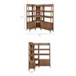 Maklaine 3 Piece Corner Bookshelf Set With Wide and Narrow Bookshelves