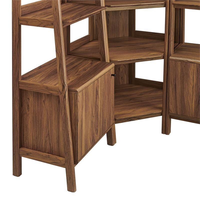 Maklaine 3 Piece Corner Bookshelf Set With Wide and Narrow Bookshelves