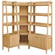 Maklaine 3 Piece Corner Bookshelf Set With Wide and Narrow Bookshelves