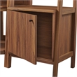 Maklaine 3-piece Corner Bookshelf Set with Narrow Bookshelves in Walnut