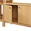 Maklaine 3-Piece Corner Bookshelf Set with Wide Bookshelves in Oak