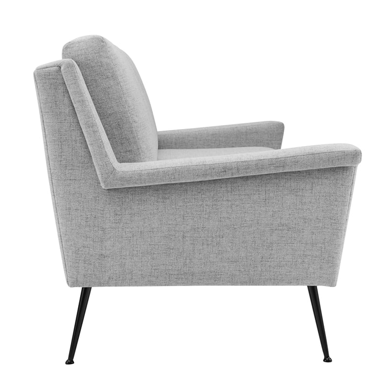 Maklaine Contemporary Upholstered Fabric Sofa in Black Light Gray