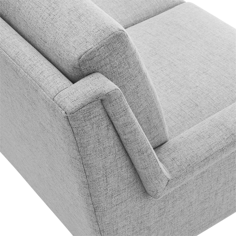 Maklaine Contemporary Upholstered Fabric Sofa in Black Light Gray